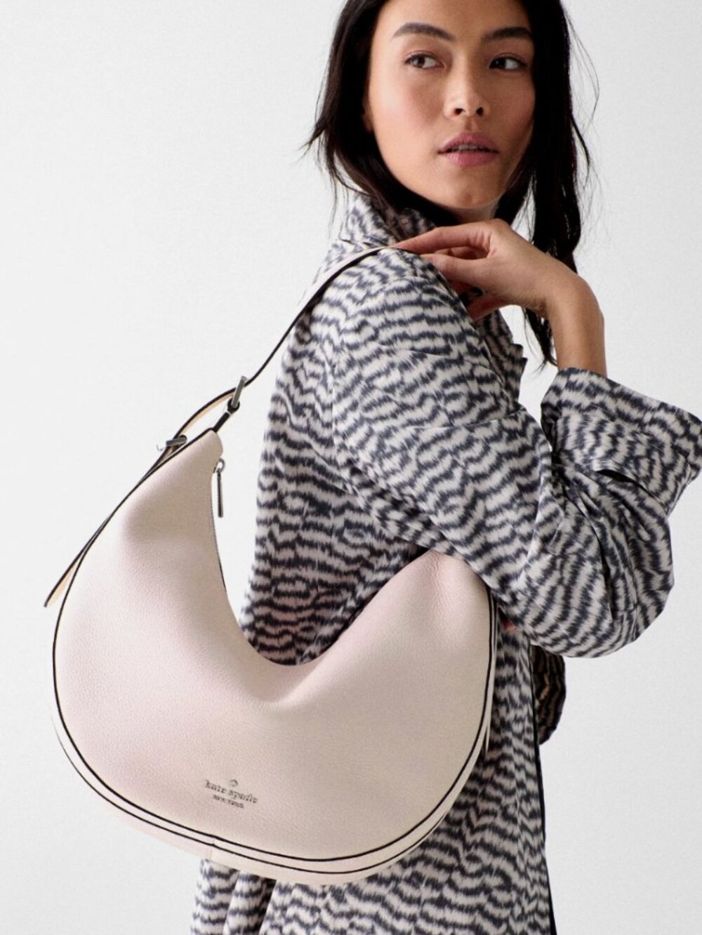 New Kate Spade Nova Large Shoulder Bag Delicate Leather Powdered Sugar